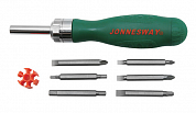 Отверточная рукоятка трещоточная с набором бит 7 предметов DR0107S