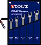 Набор ключей разрезных в сумке 8-19 мм, 5 предметов Thorvik FNWS005